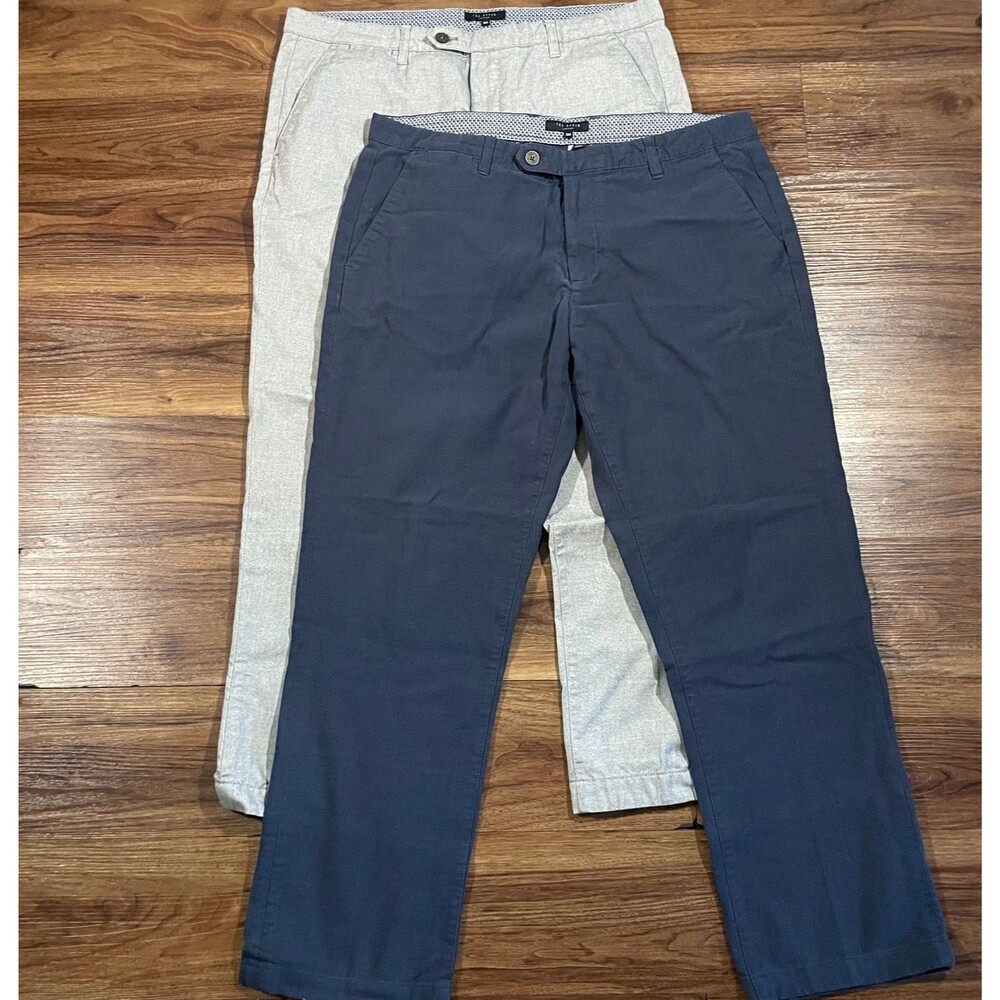 Ted Baker London Volvek Blue Chino Trousers Pants Flat Front Men's 36R Lot of 2